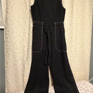Madewell Black Jumpsuit with White Stitching